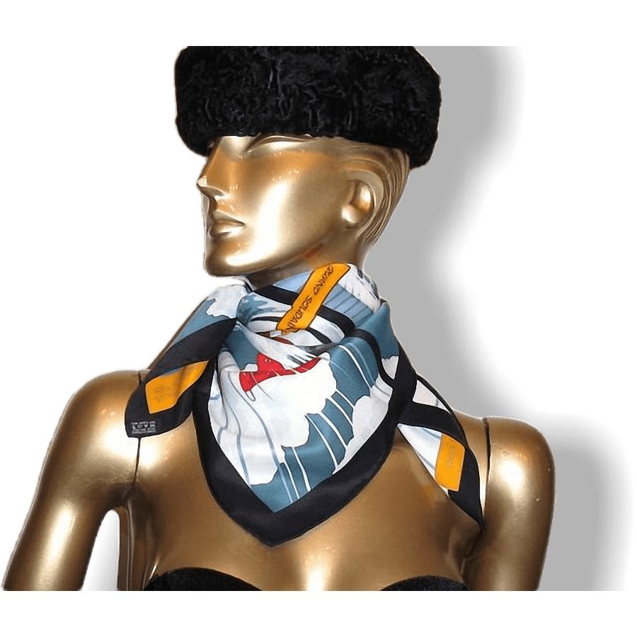 Hermes 2010 Black Quand Soudain Vintage Silk 70, NIB! - poupishop