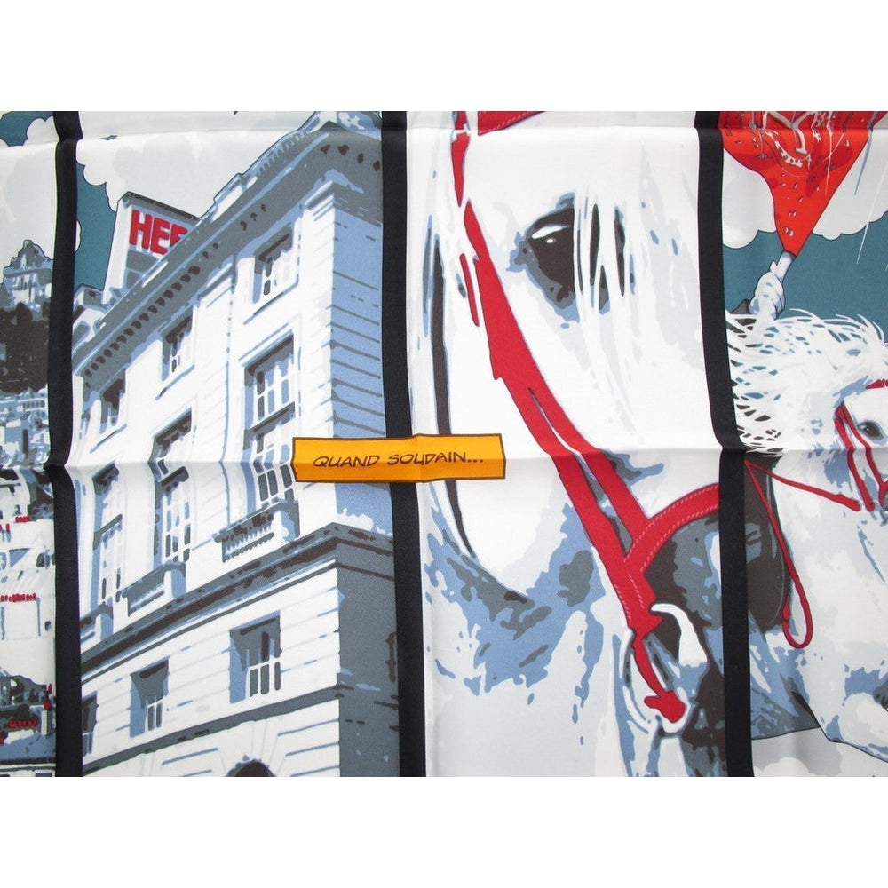 Hermes 2010 Black Quand Soudain Vintage Silk 70 NIB! | poupishop