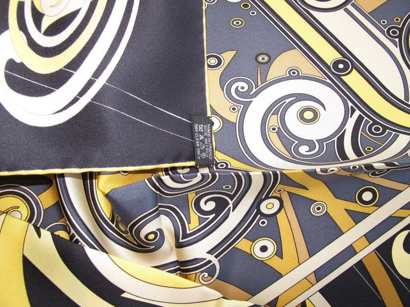 Hermes 2010 Black/Gold/Grey H Comme Histoires Twill 90cm, NIB! - poupishop