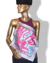 Hermes 2010 Blue Fuchsia Chinese Zodiac Annee du Tigre Gavroche Pocket Scarf 45, NIB! - poupishop