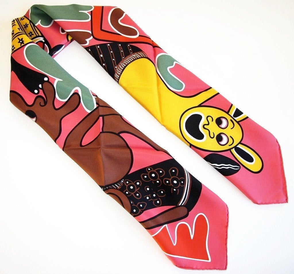 Hermes 2010 cw03 Rose Lilanga Twill Scarf 90cm, New! - poupishop