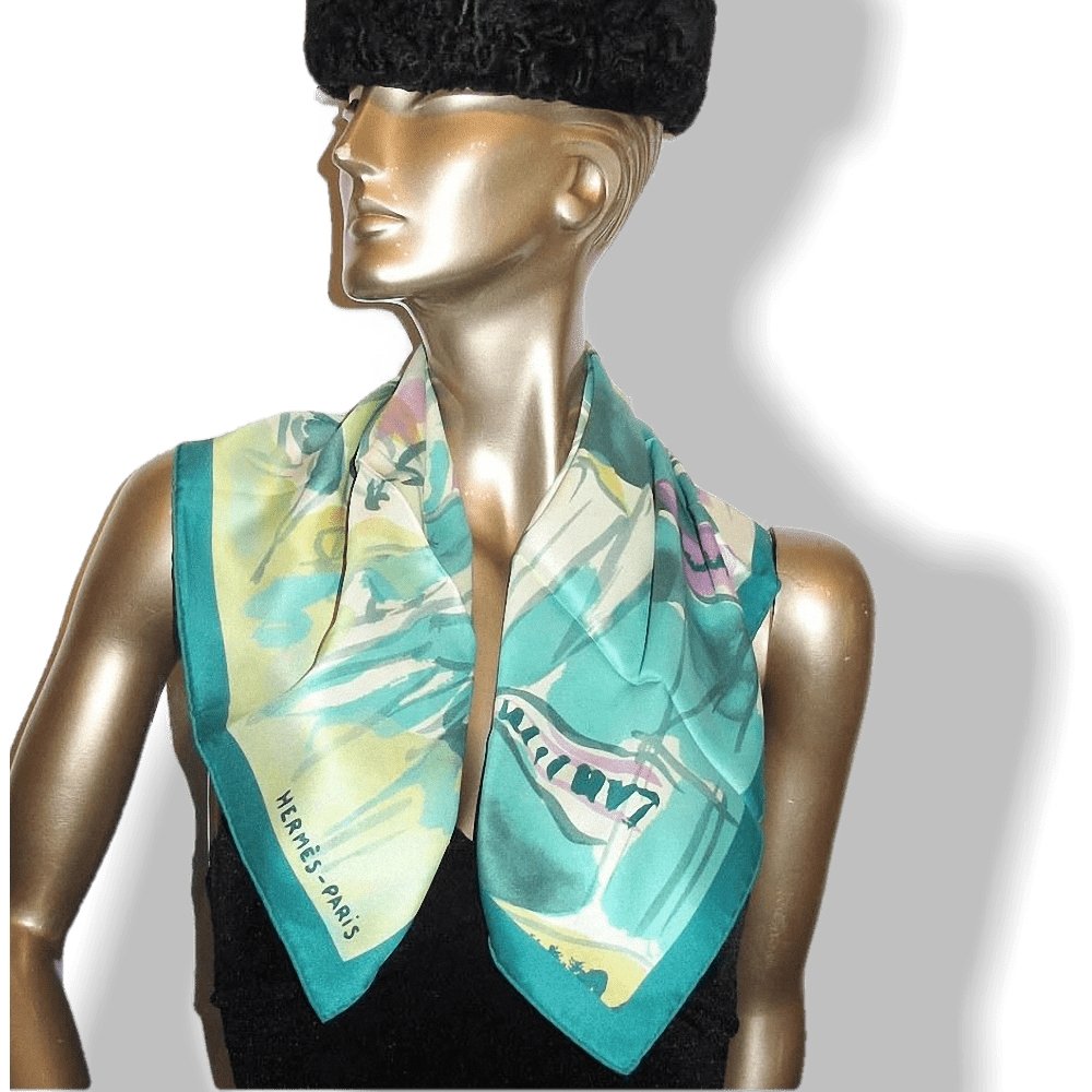 Hermes 2010 cw06 Sur Les Rives du Leman by Jean-Louis Clerc Vintage Silk 70cm Carre - poupishop
