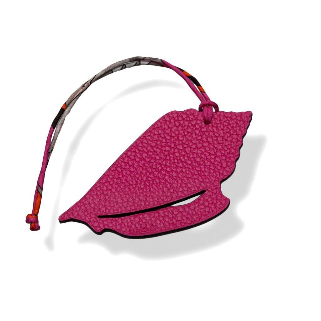 Hermes 2010 Fuchsia/Black Seashell Petit H Bag Charm GM, NIB! - poupishop