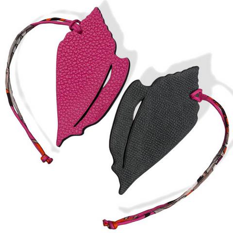 Hermes 2010 Fuchsia/Black Seashell Petit H Bag Charm GM, NIB! - poupishop