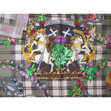 Hermes 2010 Grey Green Etoupe Blue Pink Fleurs d 'Ecosse by Sylvia Kerr Twill 90cm, Mint! - poupishop