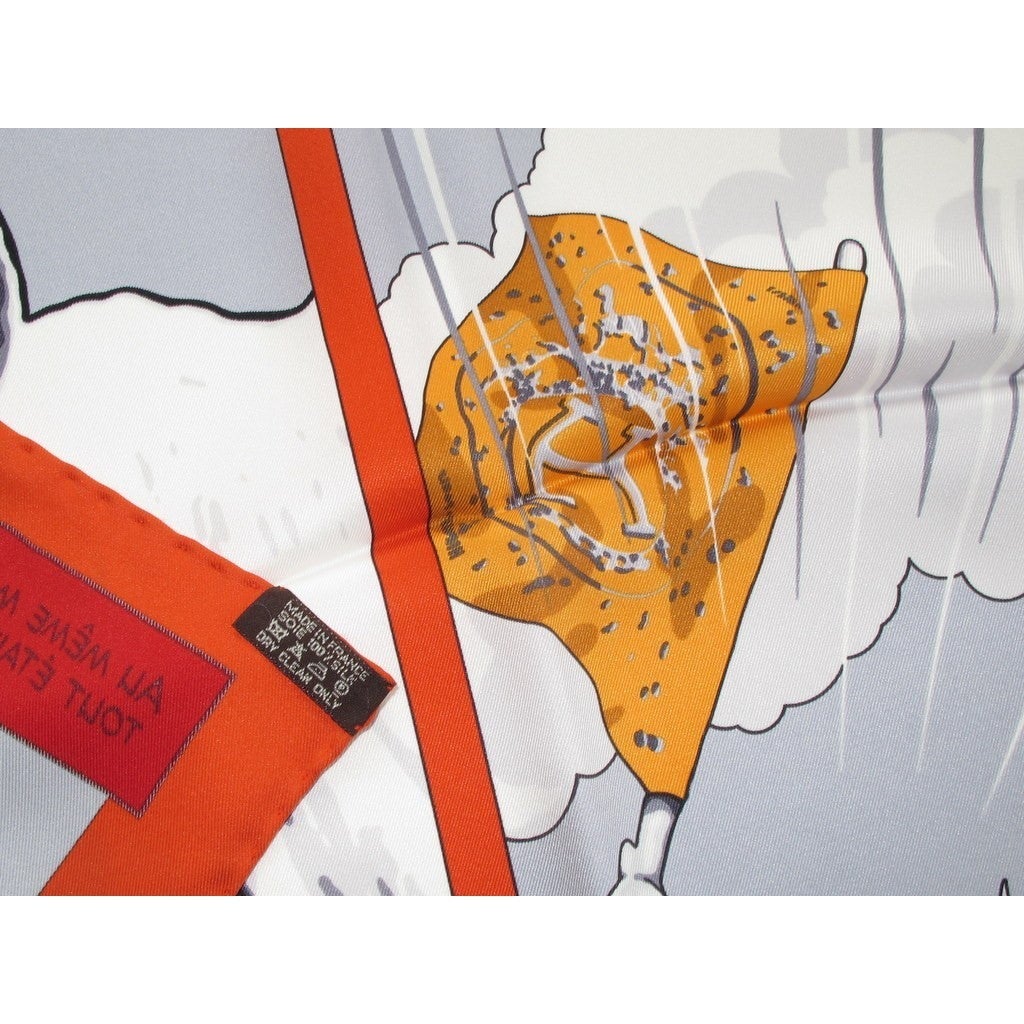Hermes 2010 Orange Quand Soudain Vintage Silk 70, New! - poupishop