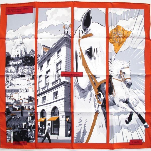 Hermes 2010 Orange Quand Soudain Vintage Silk 70, New! - poupishop