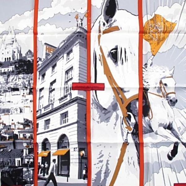 Hermes 2010 Orange Quand Soudain Vintage Silk 70, New! - poupishop