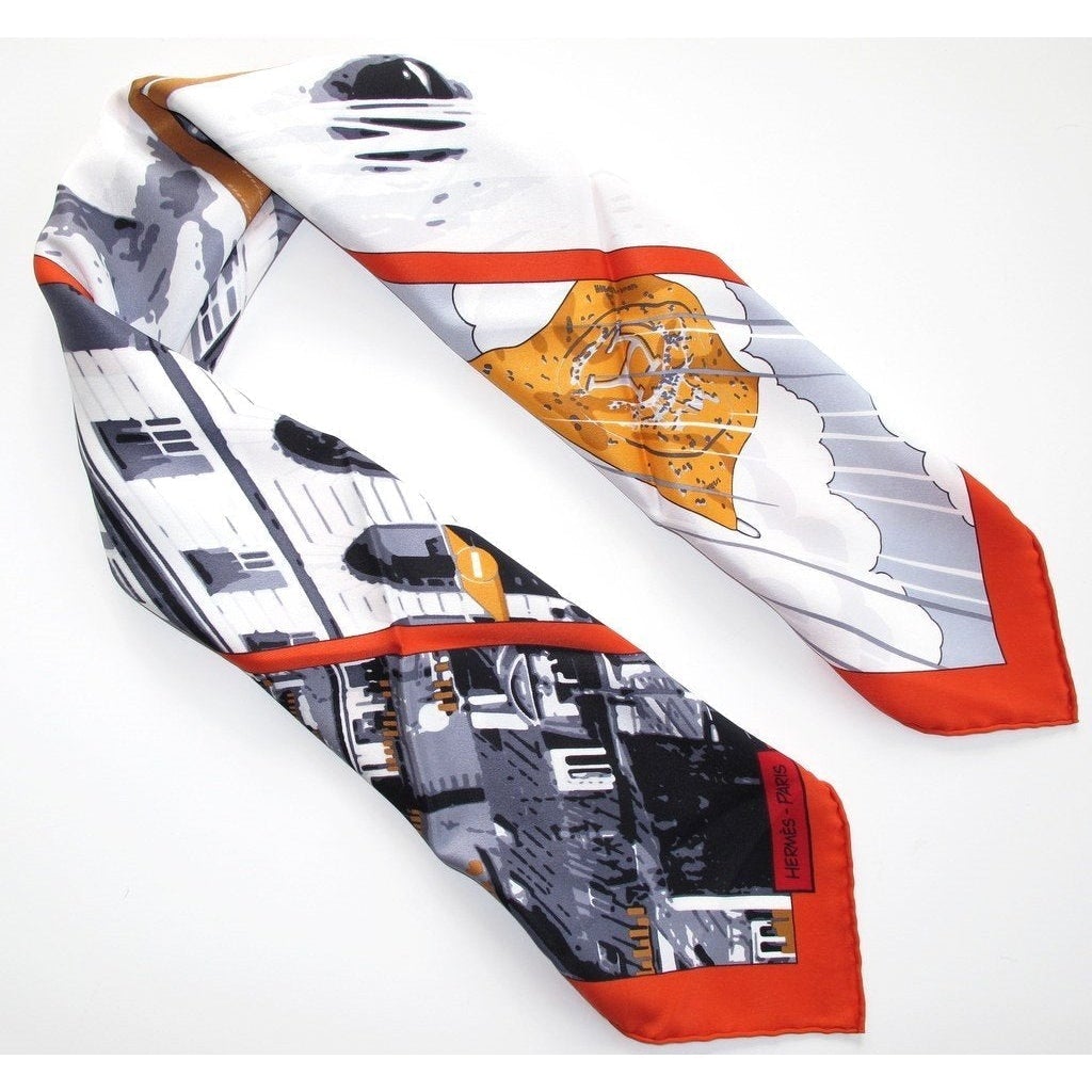 Hermes 2010 Orange Quand Soudain Vintage Silk 70, New! - poupishop
