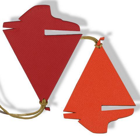 Hermes 2010 Orange/Red Rouille Boat Petit H Bag Charm GM, NIB! - poupishop