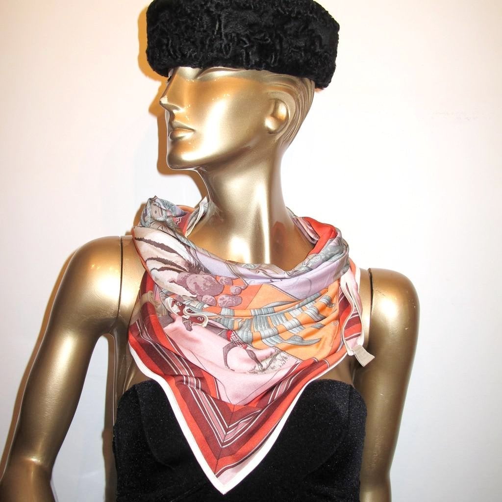 Hermes 2010 Pink Carre en Carres Jersey Fluide 90cm, New! - poupishop