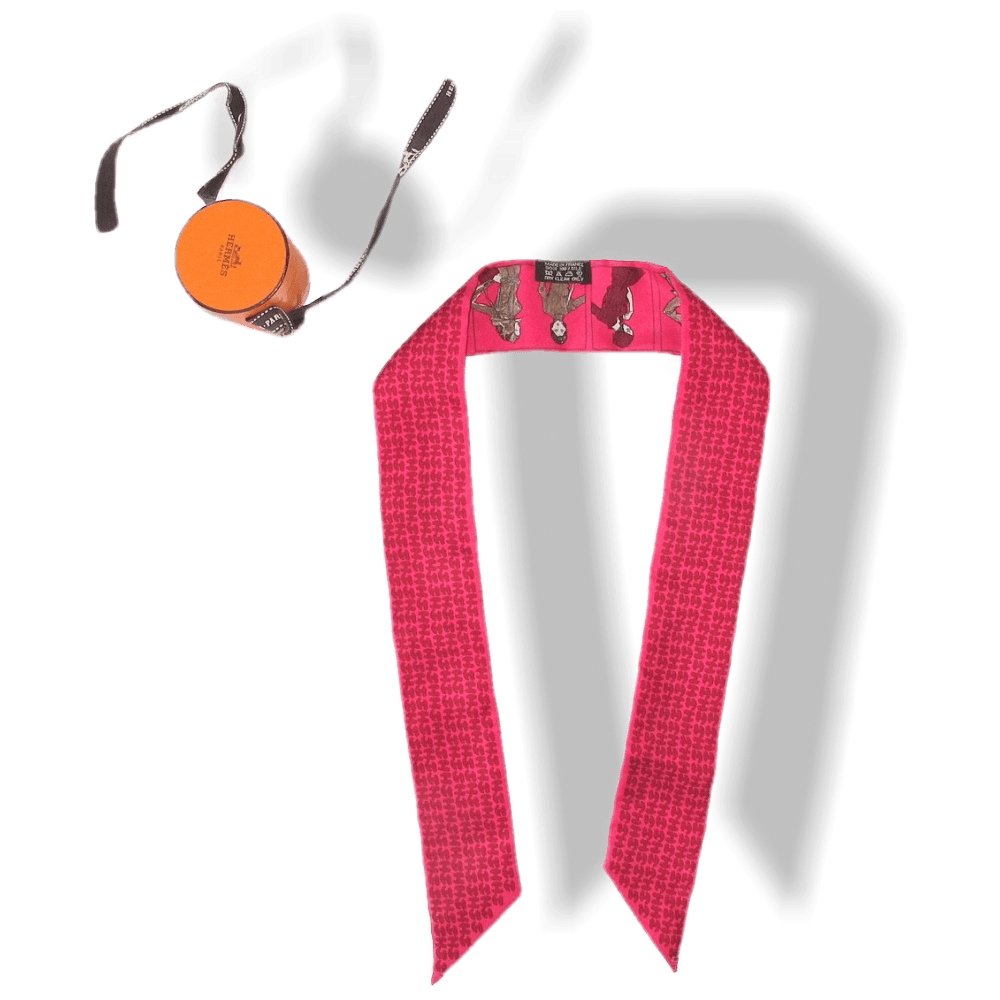 Hermes 2010 Pink Printemps Ete 69, Automne Hiver 70 Twilly, NIB! - poupishop
