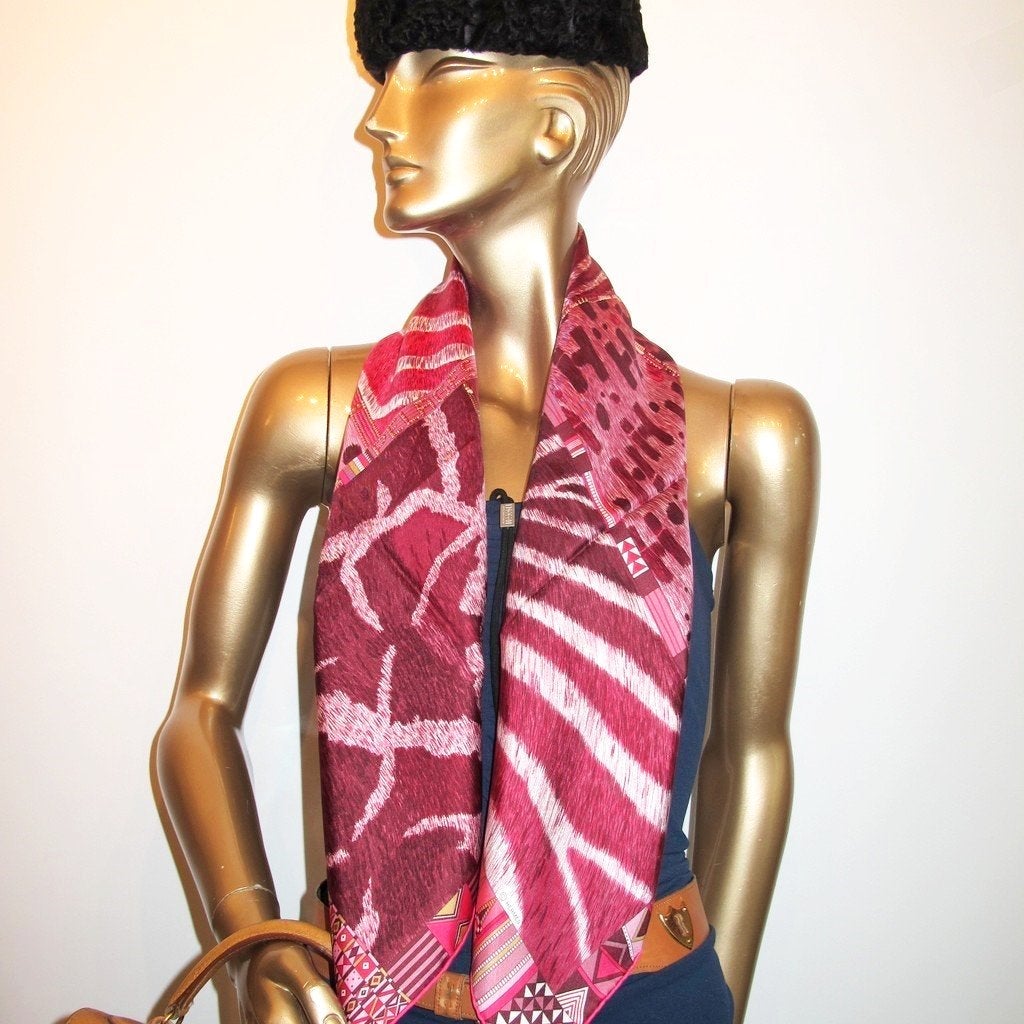Hermes 2010 Prune Pelages Camouflages Twill 90cm, New! - poupishop