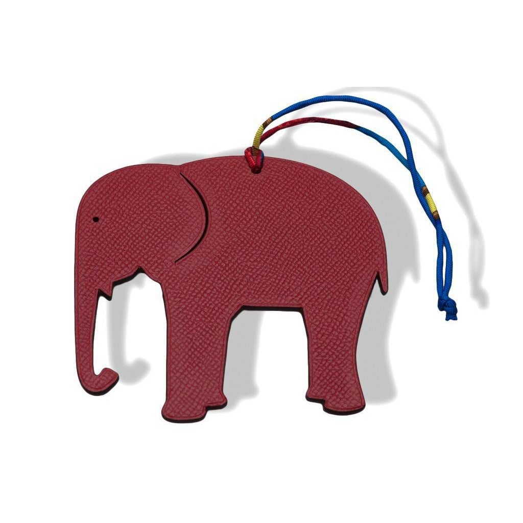 Hermes 2010 Red/Black Elephant Petit H Bag Charm GM, NIB! - poupishop