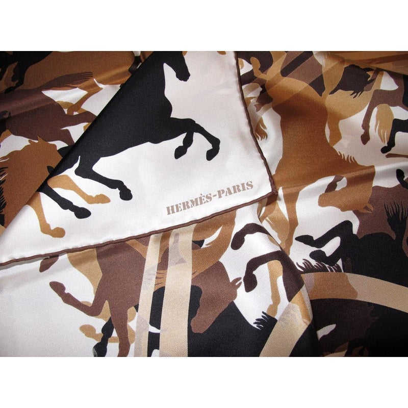 Hermes 2010 White/Brown/Black Ex Libris Camouflage Twill 90, New! - poupishop