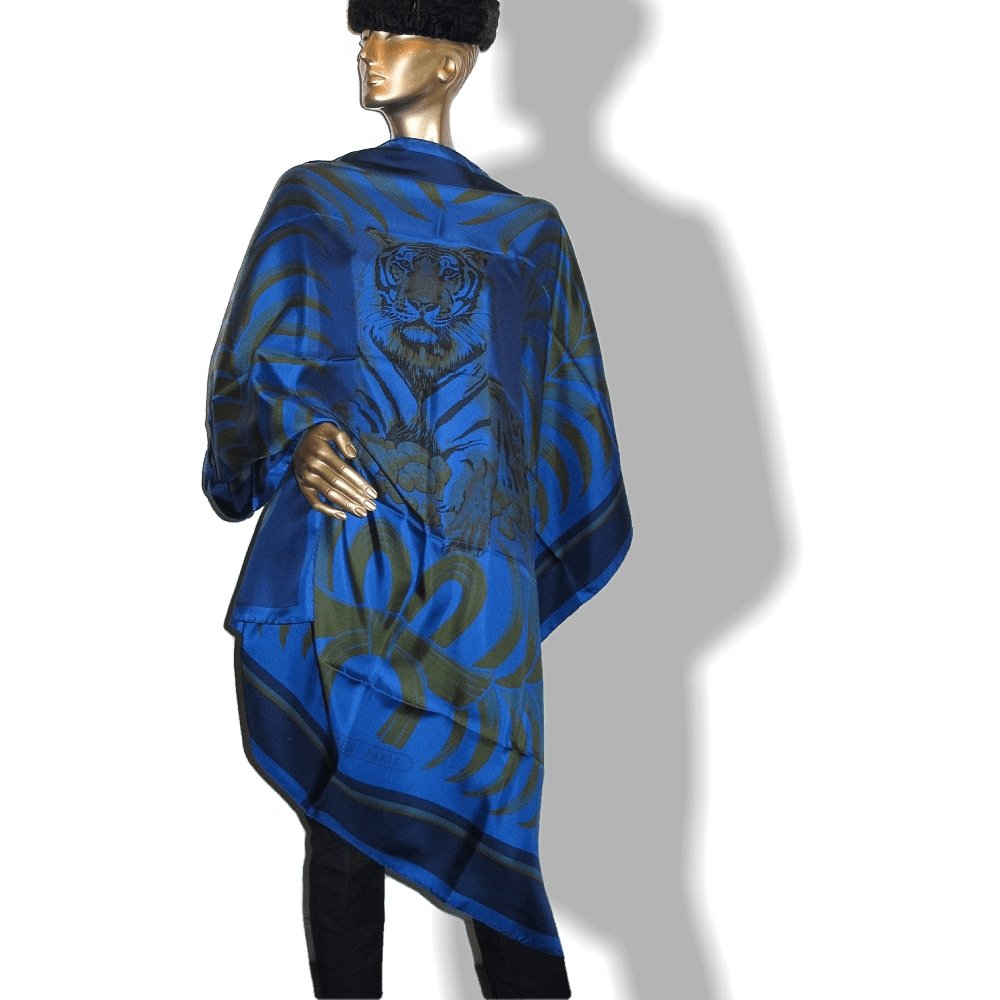 Hermes Tigre Royal Dip Dye Silk Shawl 140