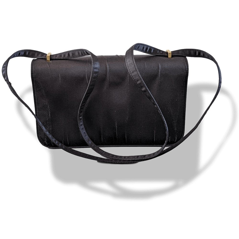 Hermes 2010s Limited Edition Black Satin CONSTANCE ELAN 25 Bag Handbag, Rare!