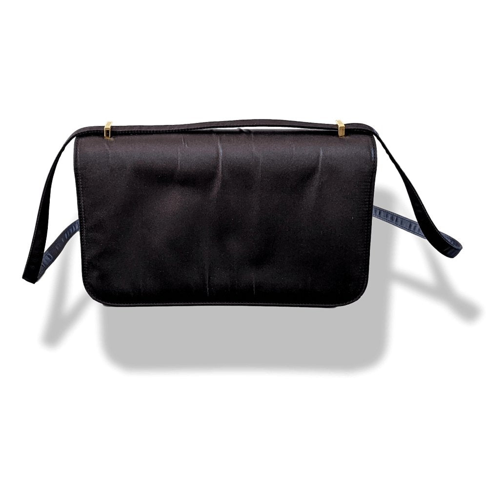 Hermes 2010s Limited Edition Black Satin CONSTANCE ELAN 25 Bag Handbag, Rare!