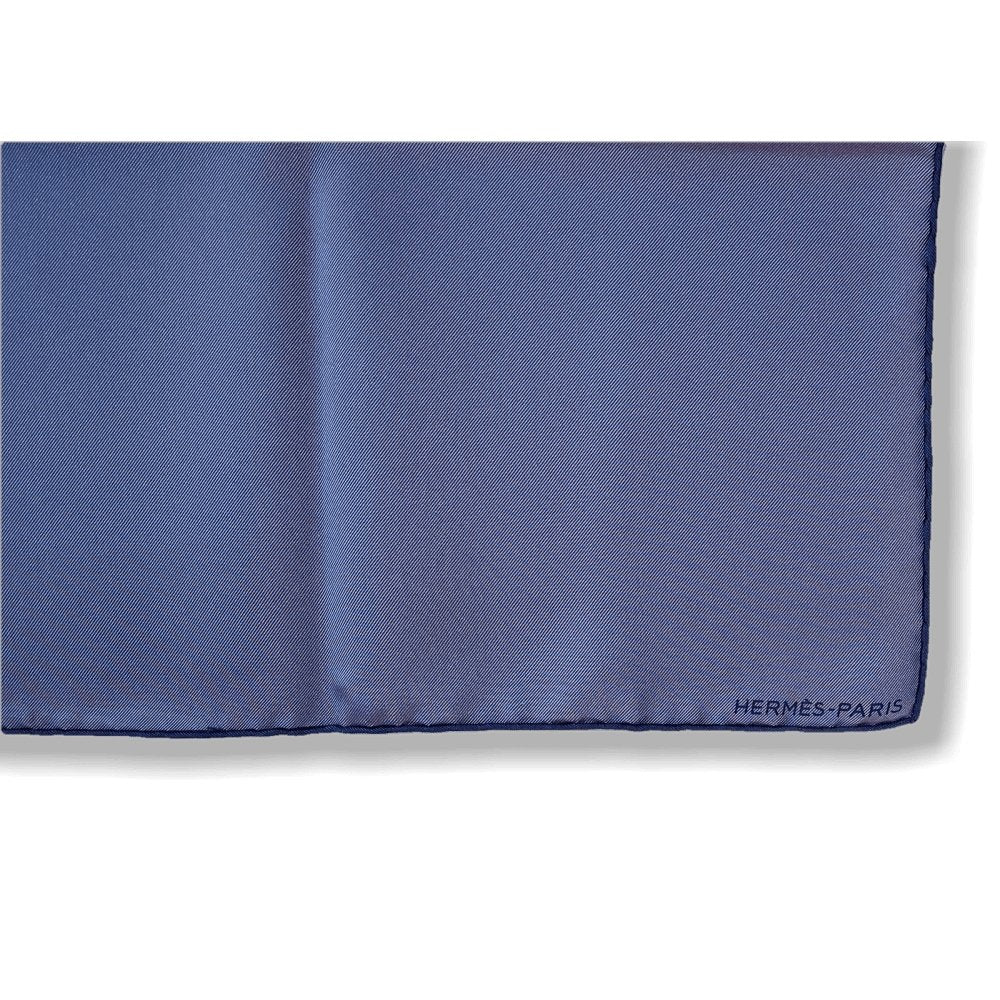 Hermes Blue Iridescent Changeante Twill Silk Carre 70