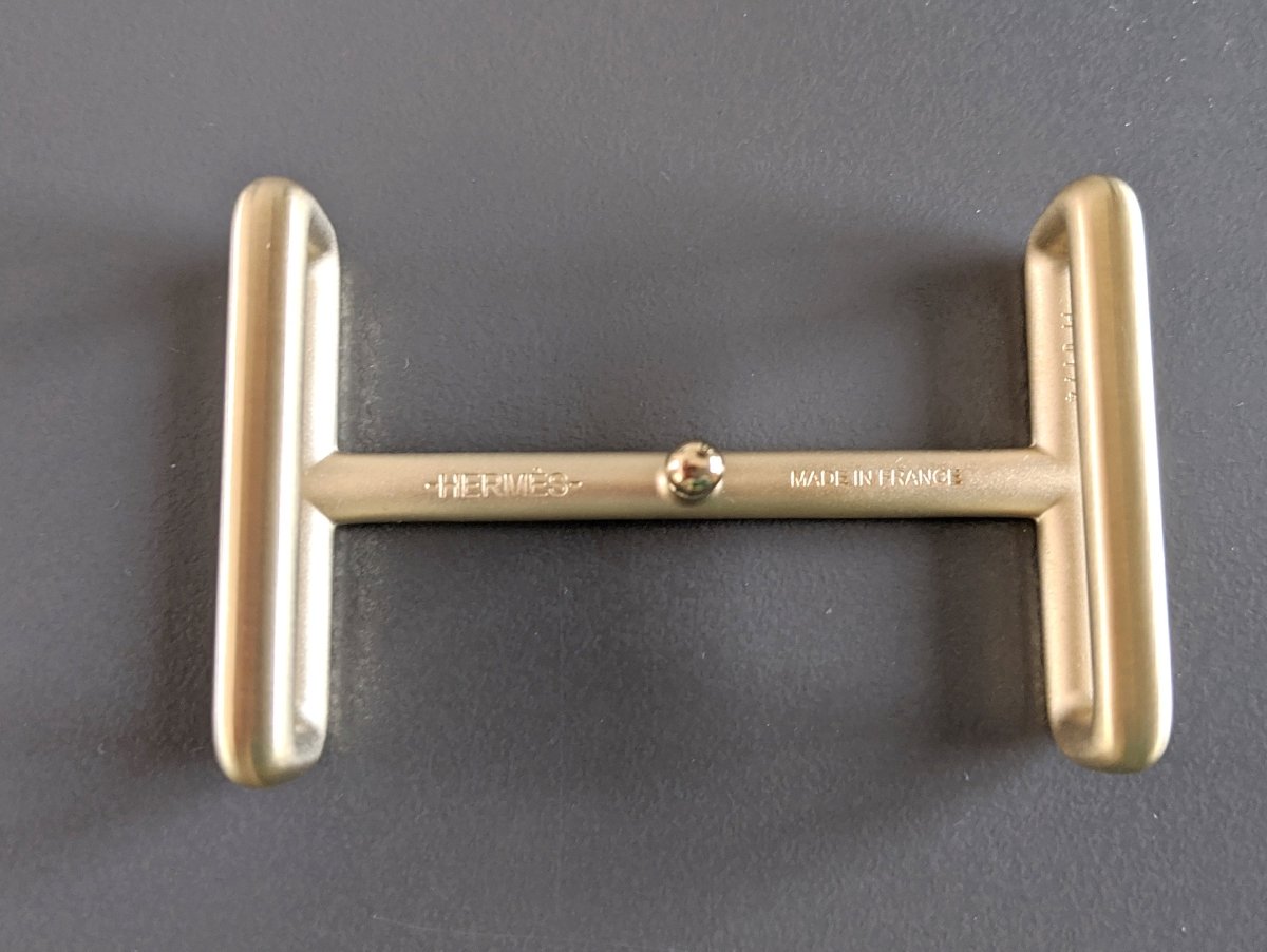 Hermes [58] Brushed Permabrass IDEM Buckle H 32mm, New with Pochette in White box!
