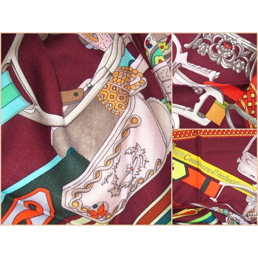 Hermes Acajou Concours d'Etriers Shawl GM