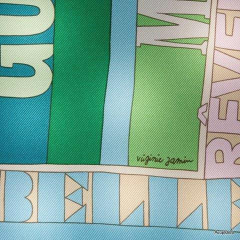Hermes 2011 Aqua Mots de Soie Twill 90, New! - poupishop