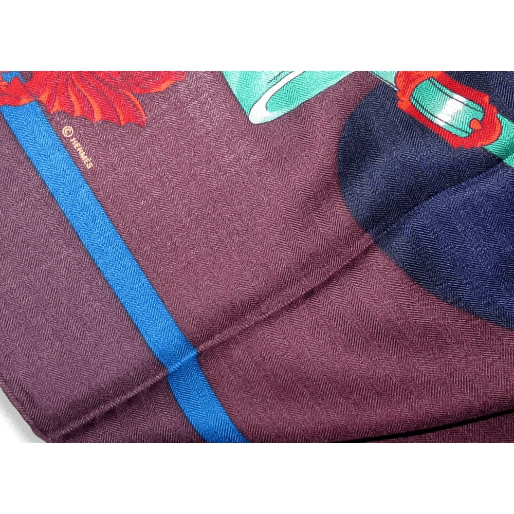 Hermes HARNAIS DE COURS Cashmere Shawl 140