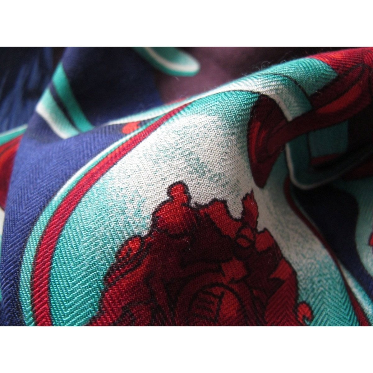 Hermes HARNAIS DE COURS Cashmere Shawl 140