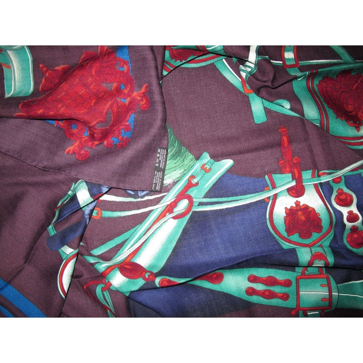 Hermes HARNAIS DE COURS Cashmere Shawl 140
