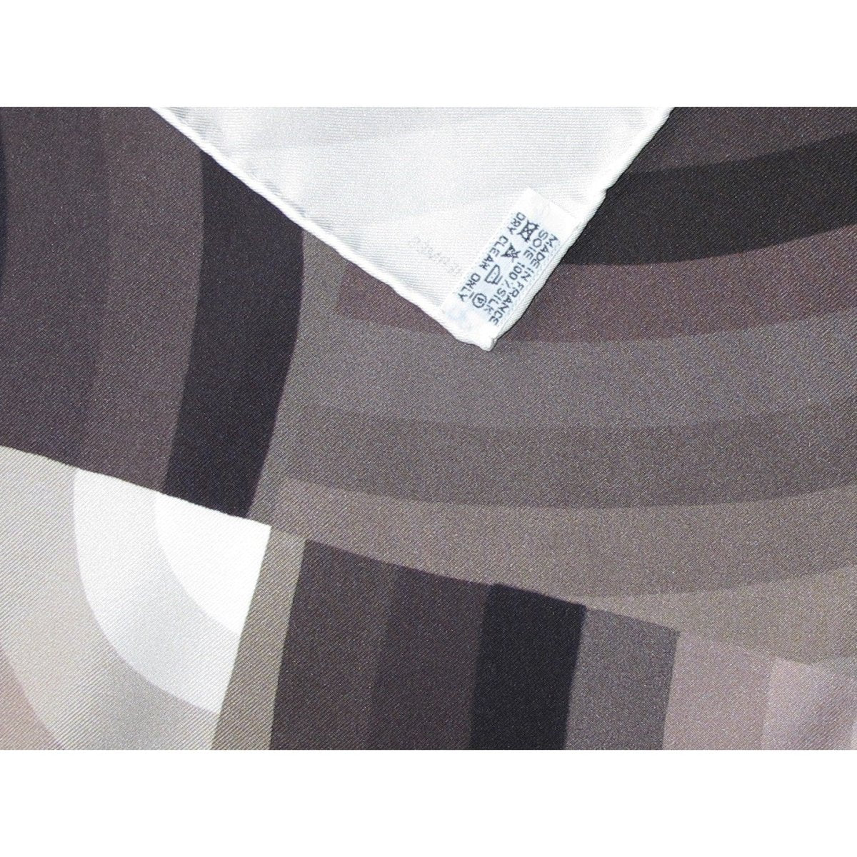 Hermes 2011 Black White Etoupe Marcelina Twill Silk Scarf 90 - poupishop