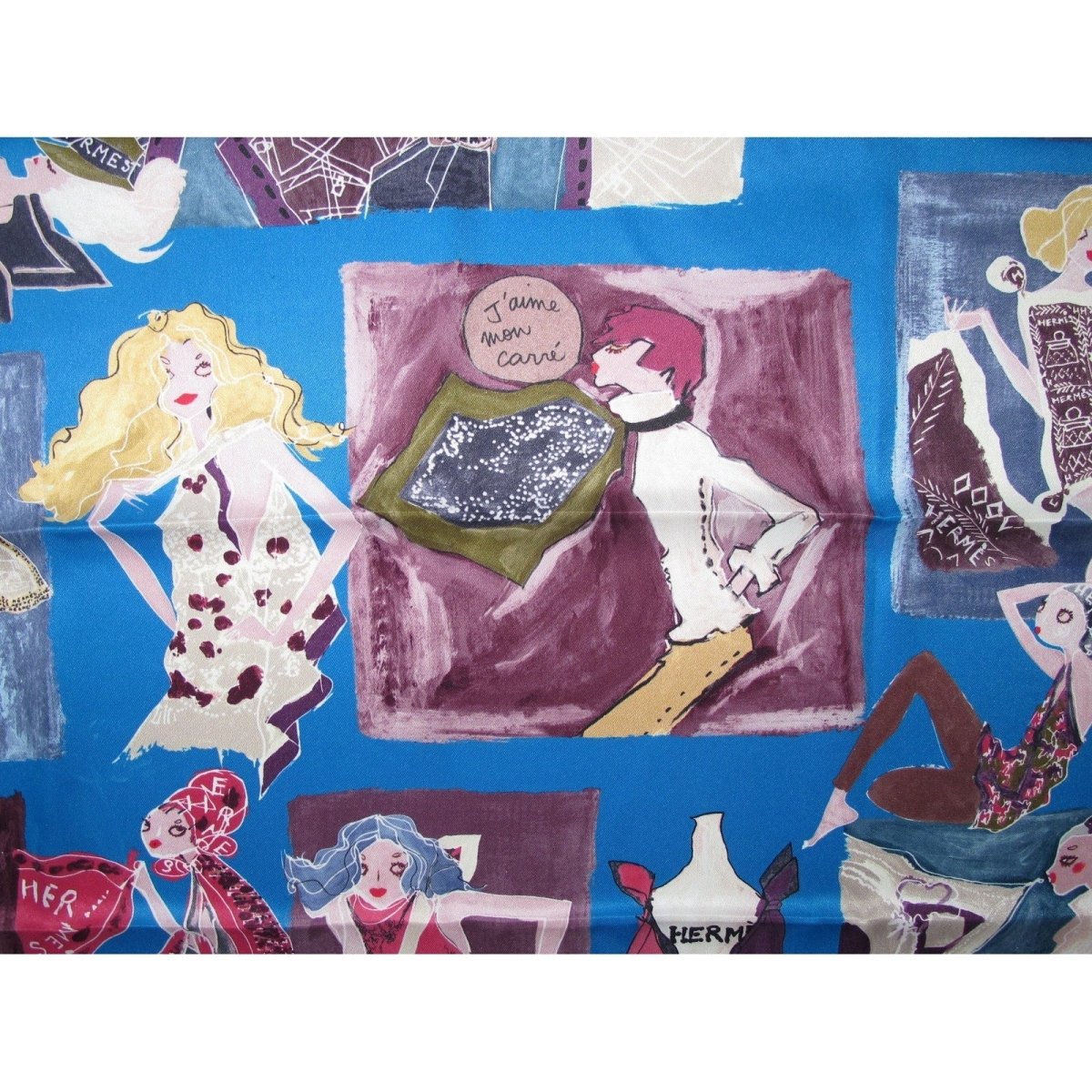 Hermes J'aime mon Carre Vintage Silk 70