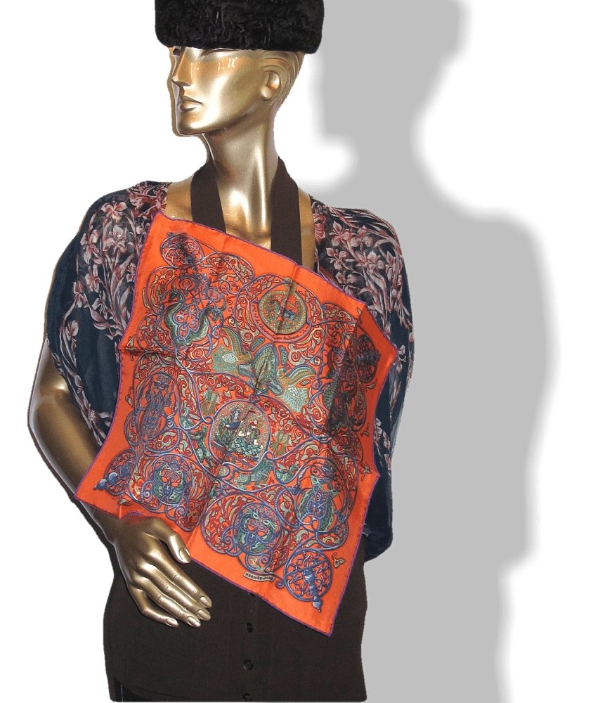 Hermes Charmante aux Animaux by Annie Faivre Scarf Gavroche 45