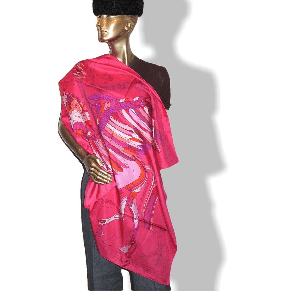 Hermes 2011 cw01 Fuchsia Le Pegase d'Hermès Twill 90, Box! - poupishop