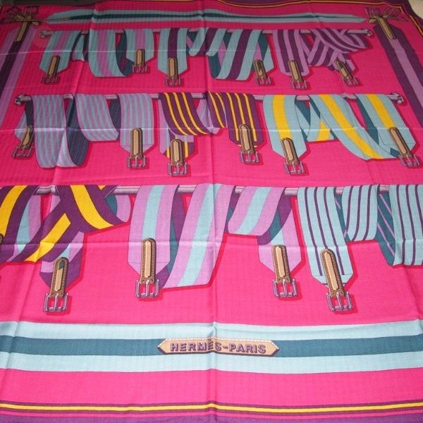 Hermes Fuchsia Les Sangles Shawl