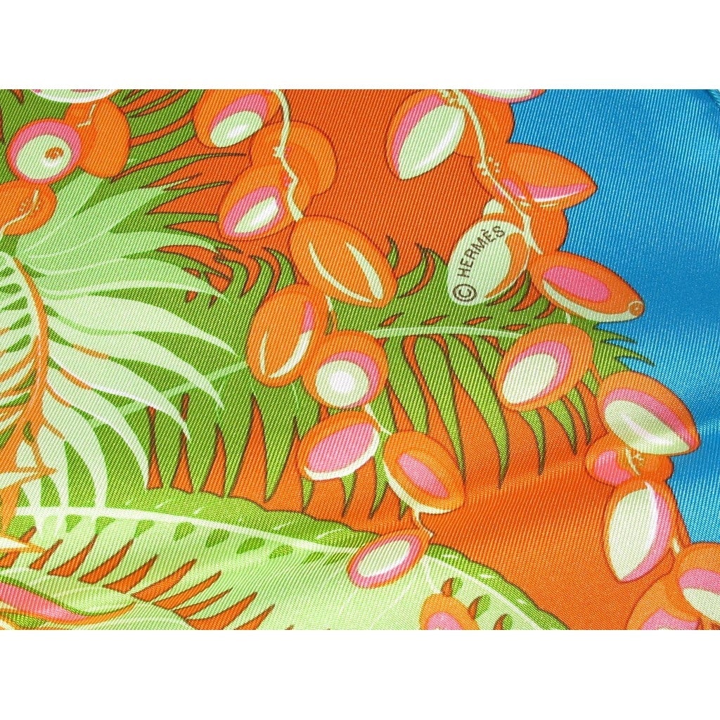 Hermes 2011 cw02 Turquoise/Orange/Bleu Mythiques Phoenix Twill 90, NIB! - poupishop