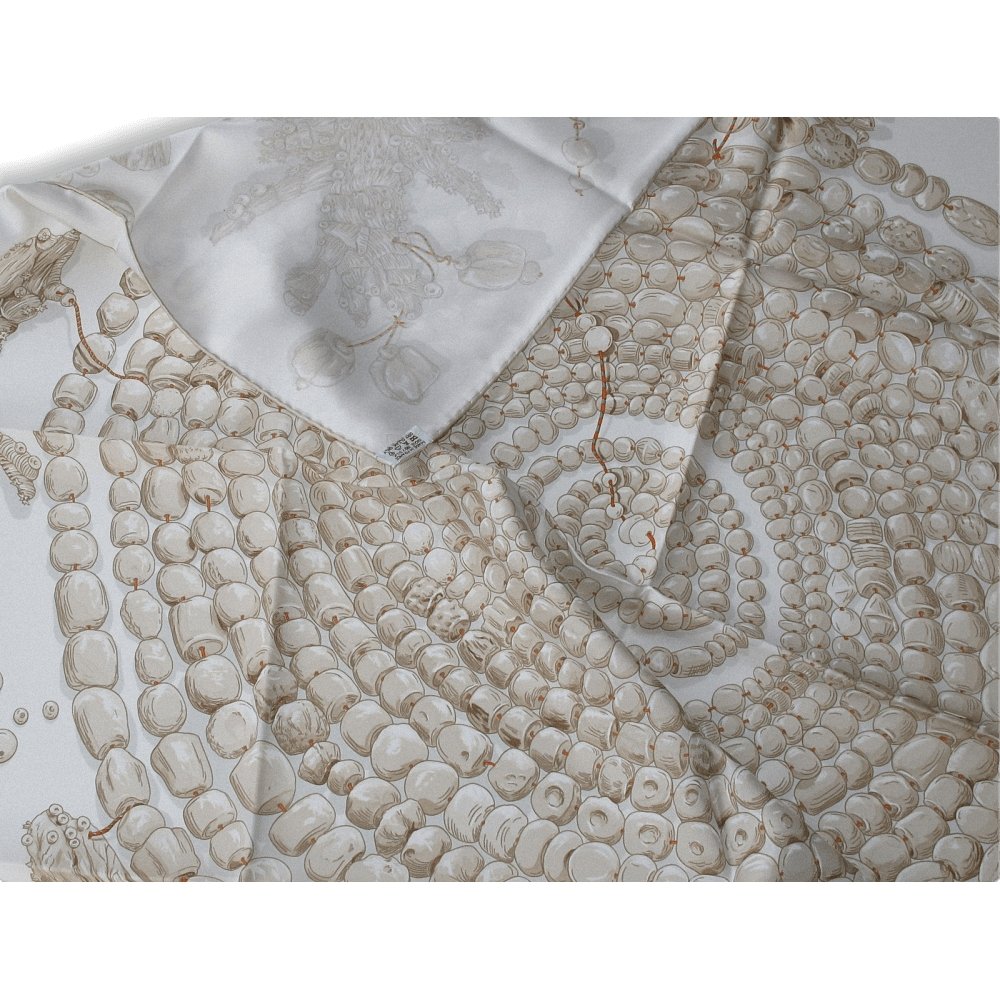 Hermes 2011 Blanc Sepia Orange Reve de corail by Annie Faivre Twill 90