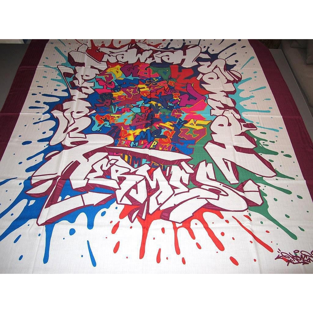 Hermes 2011 cw10 Blanc/Bordeaux/Bleu Graff Cashmere Shawl 140, NWT! - poupishop