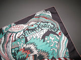 Hermes 2011 Ebene/Pink/Green FLEURS D'INDIENNES by Aline Honoré Twill Silk 140 Scarf Shawl