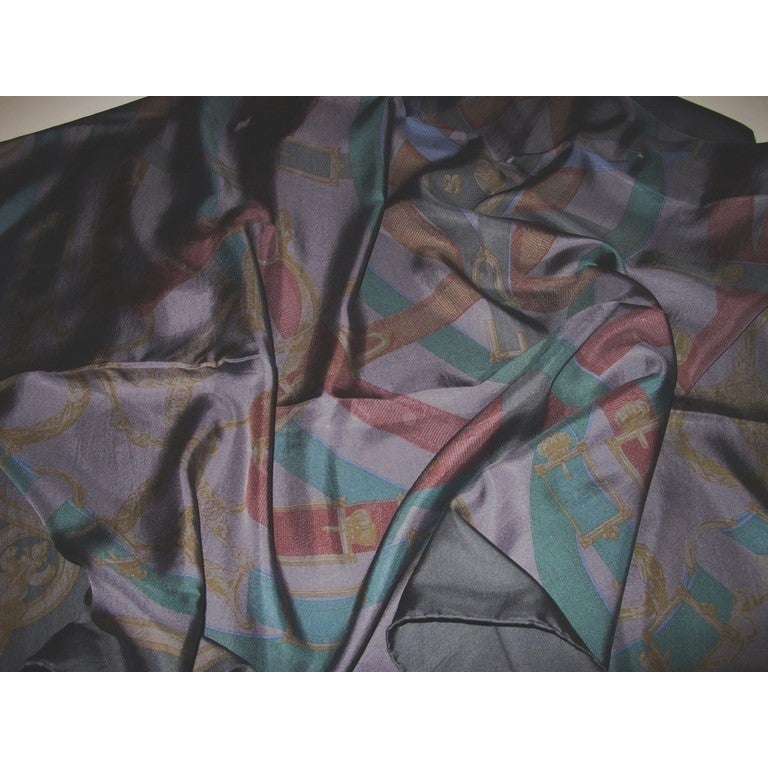 Hermes 2011 Green-Anthracite Cavalcadour Dip Dye Shawl 140 - poupishop