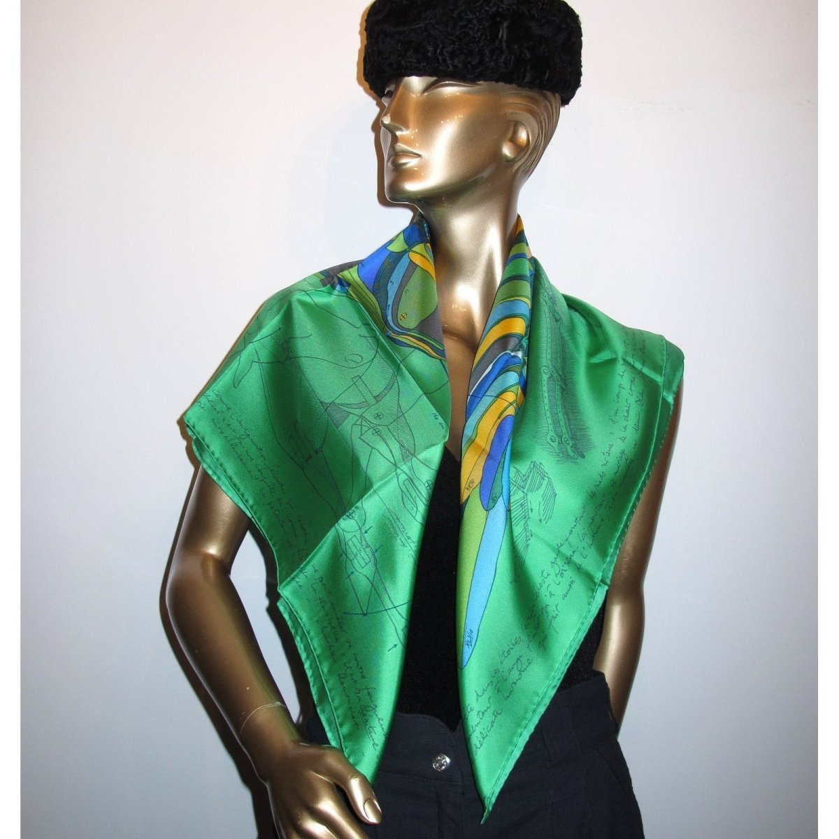 Hermes 2011 Green Le Pegase d'Hermès Twill 90, New! - poupishop