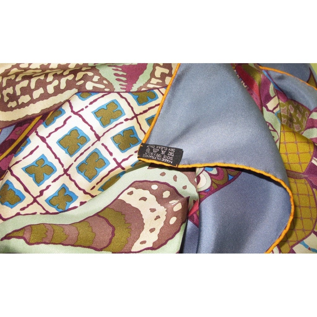 Hermes 2011 Jeans Blue Fleurs d'Indiennes Twill Silk 140 - poupishop