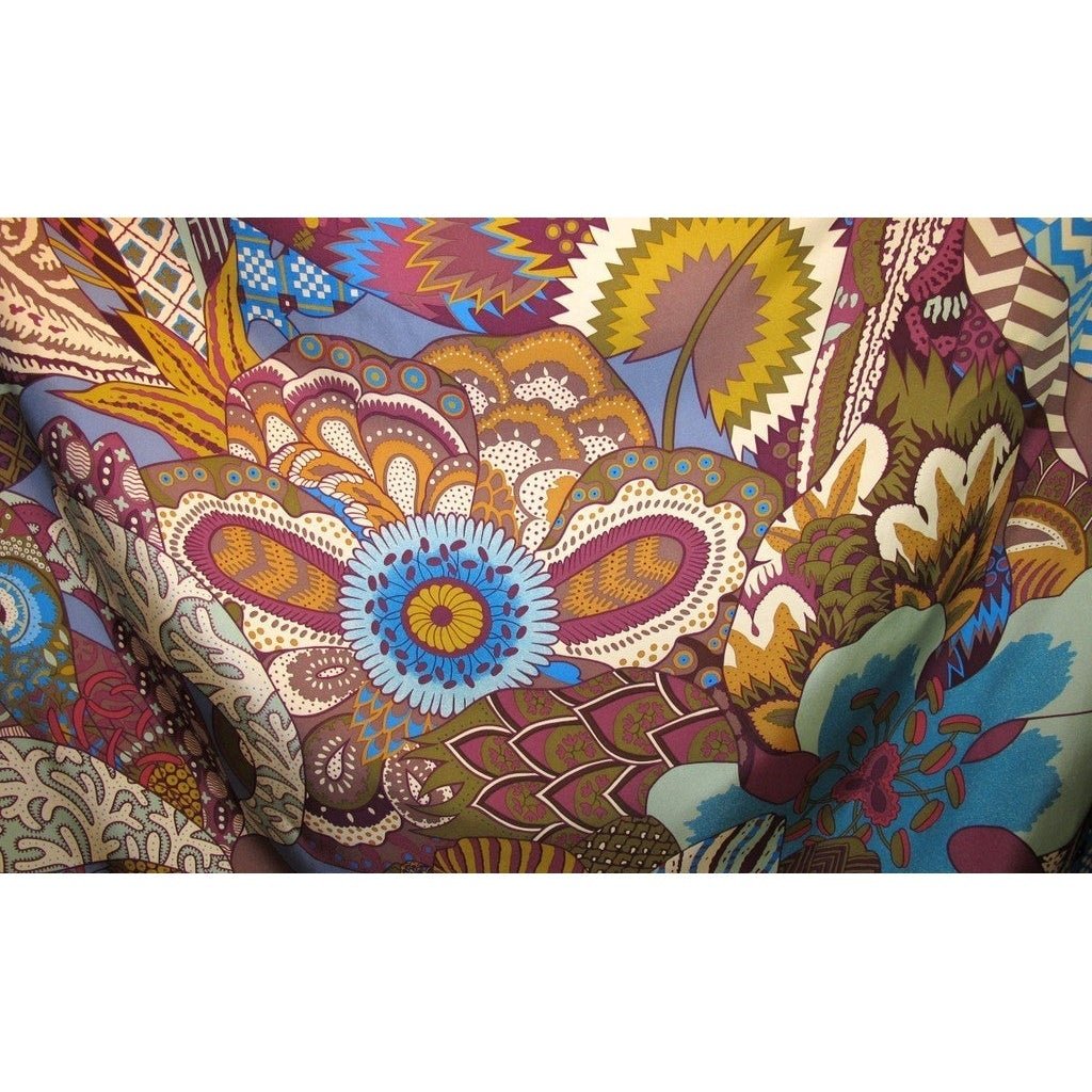 Hermes 2011 Jeans Blue Fleurs d'Indiennes Twill Silk 140 - poupishop