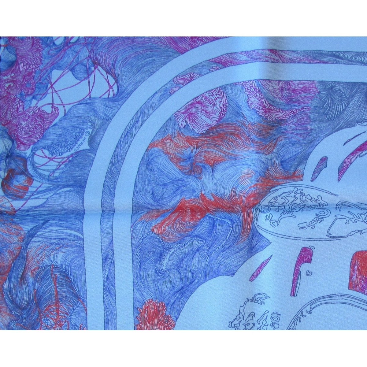 Hermes 2011 Purple Brides de Gala en Finesse by Florence Manlik after Hugo Grygkar Twill 90, New! - poupishop