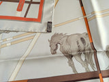 Hermes 2012 Beige Mastic SAUT D'OBSTACLE Special Issue SAUT AU GRAND PALAIS Twill 90