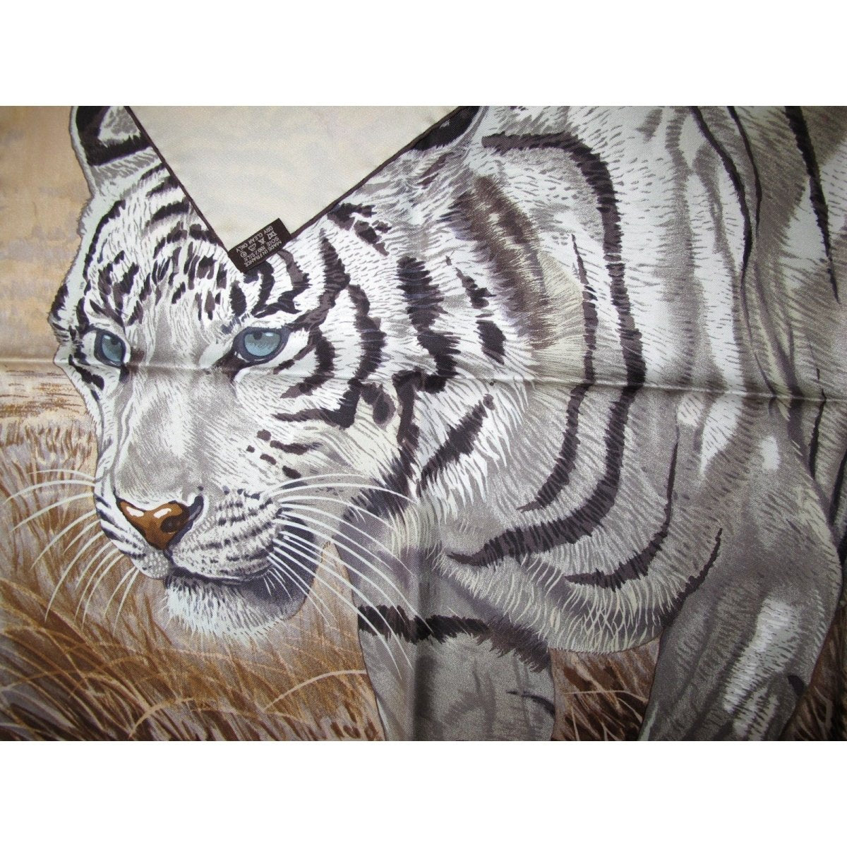 Hermes 2012 Beige Tigre du Bengal by Robert Dallet Twill 90, NIB! - poupishop