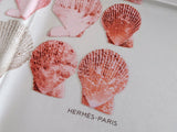 Hermes 2012 Blanc Cassé/Rose Clair/Corail COQUILLES by Robert Delpire Twill 90, New!