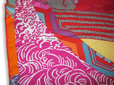 Hermes 2012 cw01 Capucine/Fuchsia EX-LIBRIS EN KIMONOS Cashmere Shawl 140, MInt!