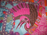 Hermes 2012 cw01 Capucine/Fuchsia EX-LIBRIS EN KIMONOS Cashmere Shawl 140, MInt!