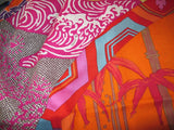 Hermes 2012 cw01 Capucine/Fuchsia EX-LIBRIS EN KIMONOS Cashmere Shawl 140, MInt!