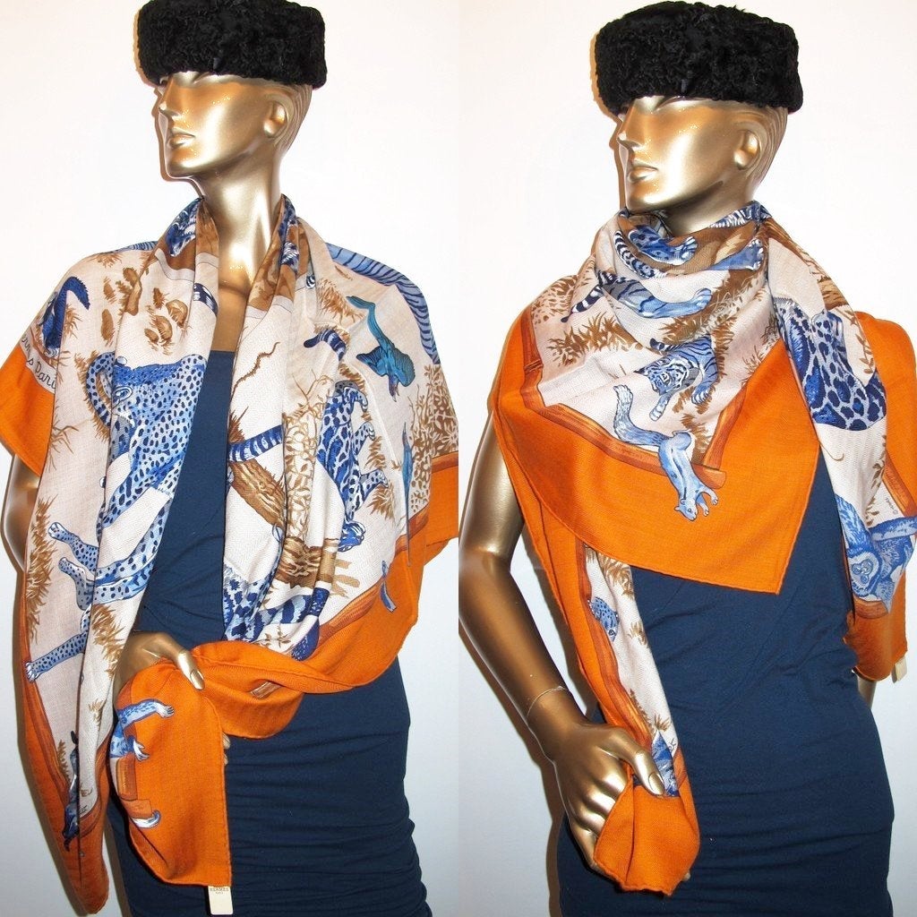 Hermes cw01 Tendresse feline Shawl